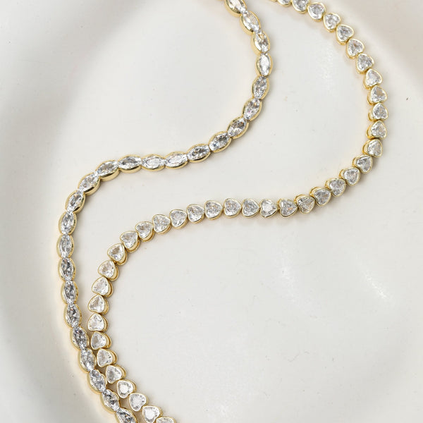 Inicio 14ct Gold Plated and Crystal Tennis Bracelet - Gift Pouch