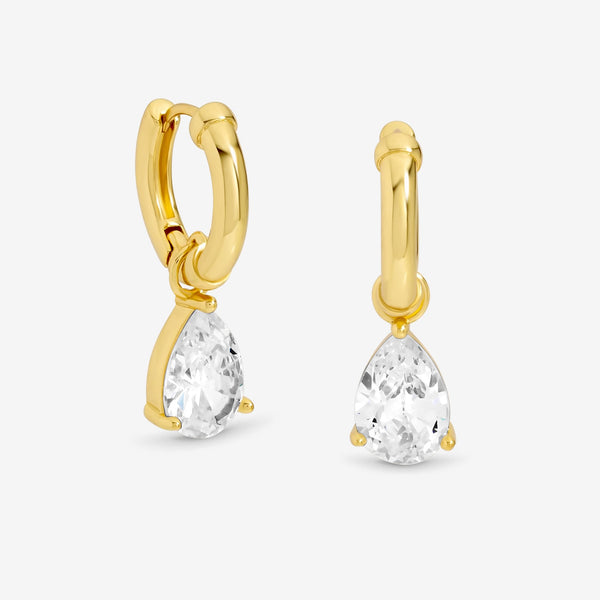 Jon Richard 18ct Gold Plated Chain and Cubic Zirconia Peardrop Earrings