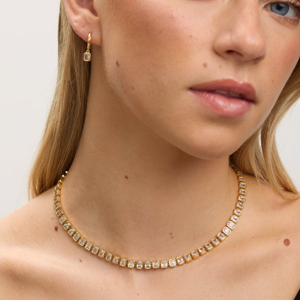 Jon Richard 18ct Gold Plated and Crystal Tennis Necklace
