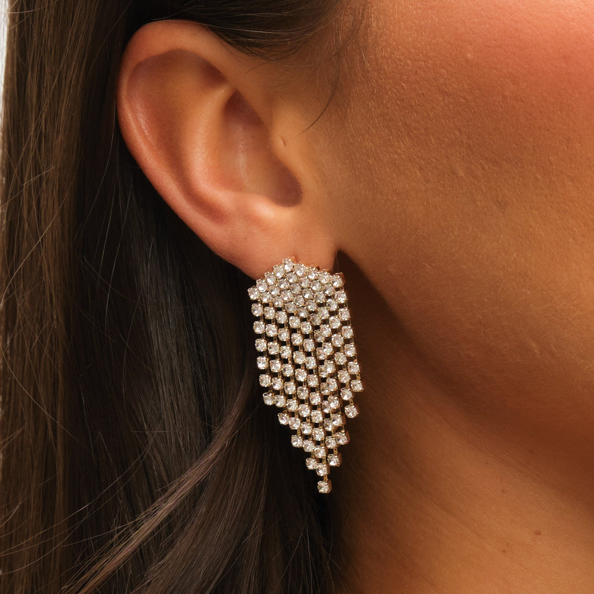 Mood Gold Crystal Chandelier Mini Drop Earrings