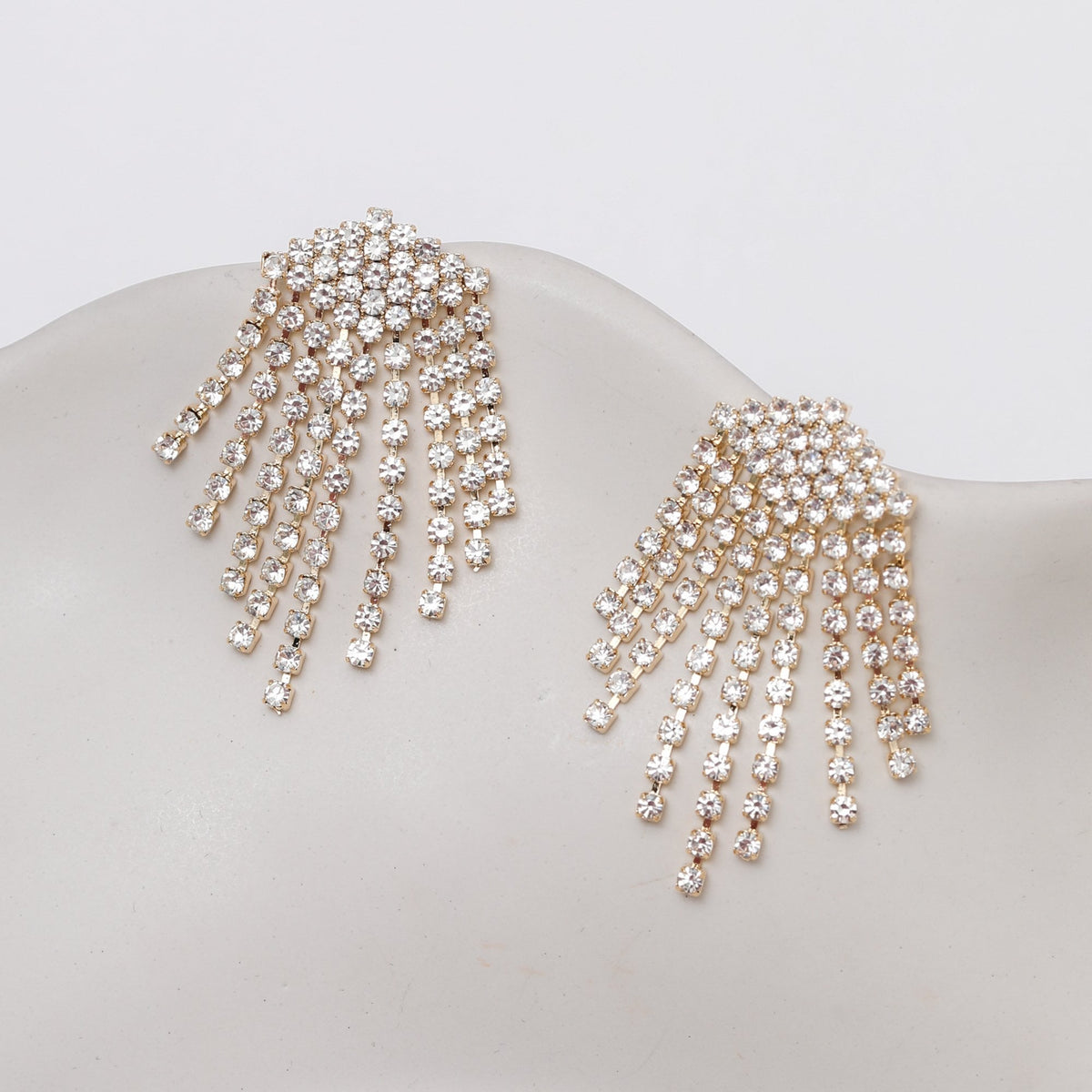 Mood Gold Crystal Chandelier Mini Drop Earrings