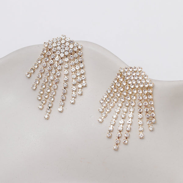 Mood Gold Crystal Chandelier Mini Drop Earrings