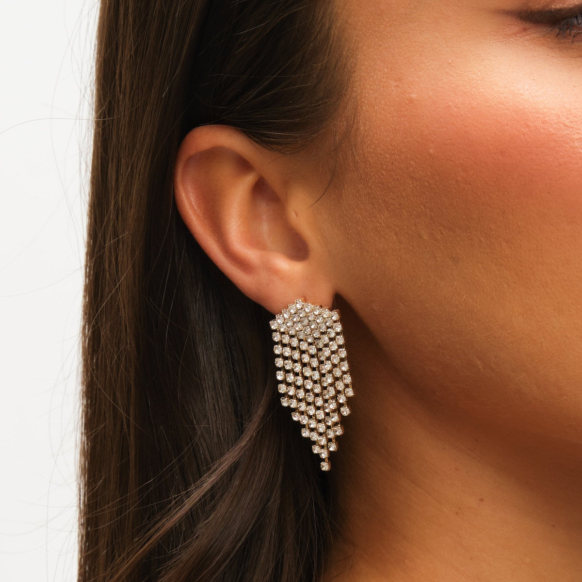 Mood Gold Crystal Chandelier Mini Drop Earrings