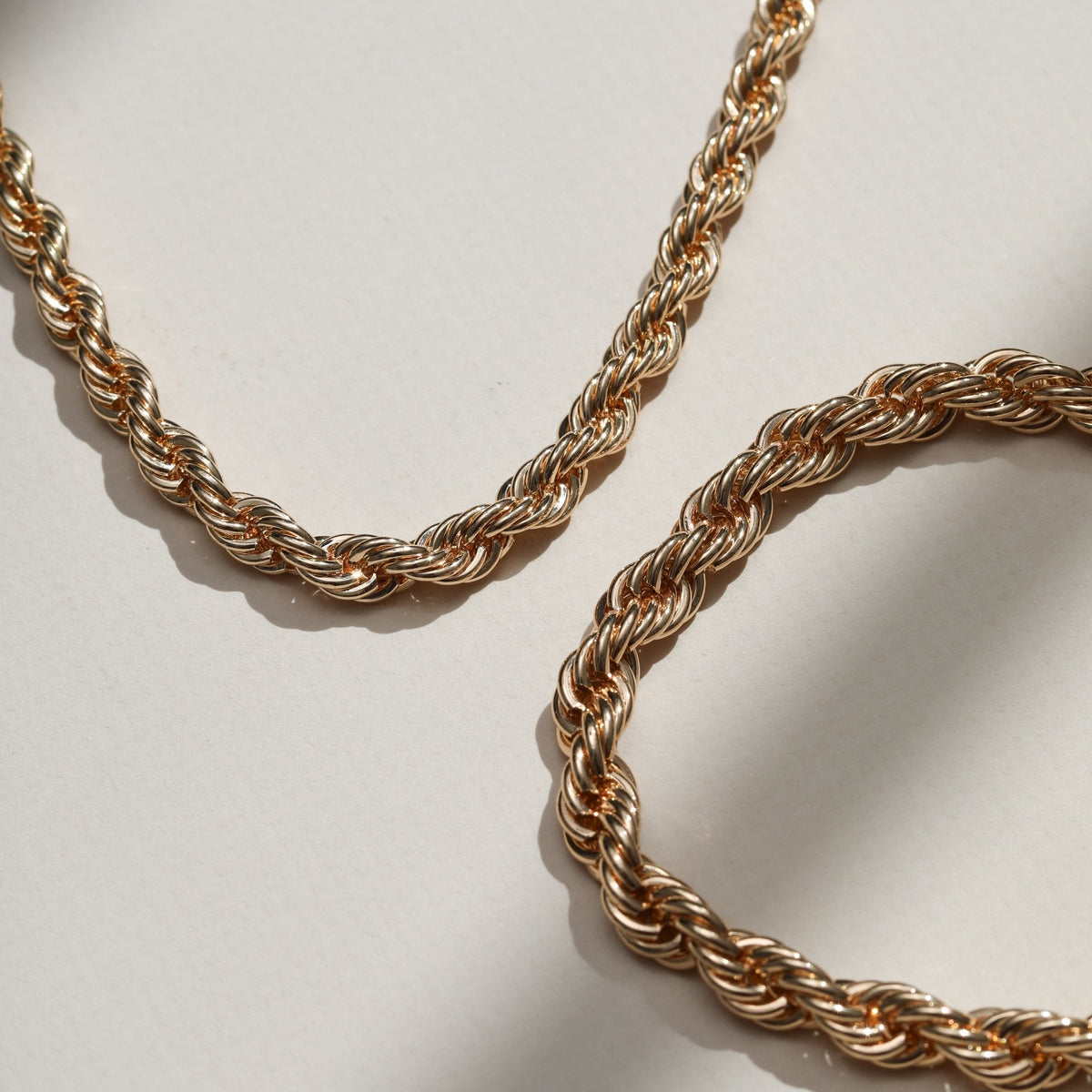 Mood Gold Waterproof Twisted Rope Necklace & Bracelet Set