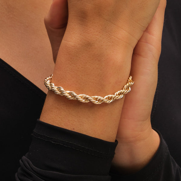 Mood Gold Waterproof Twisted Rope Necklace & Bracelet Set