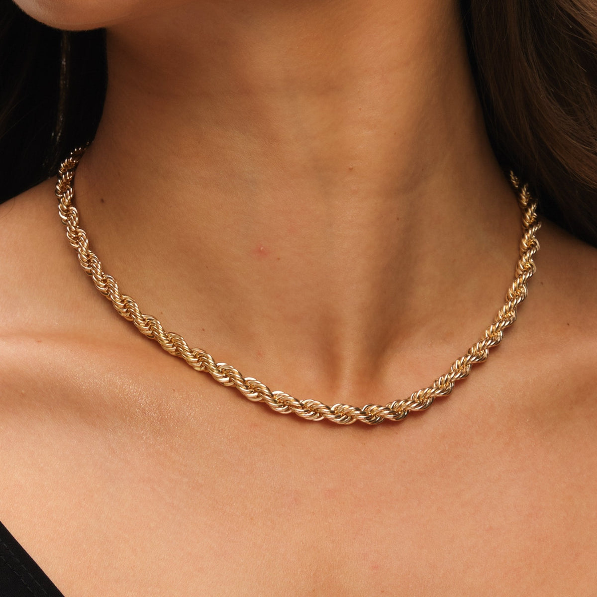 Mood Gold Waterproof Twisted Rope Necklace & Bracelet Set