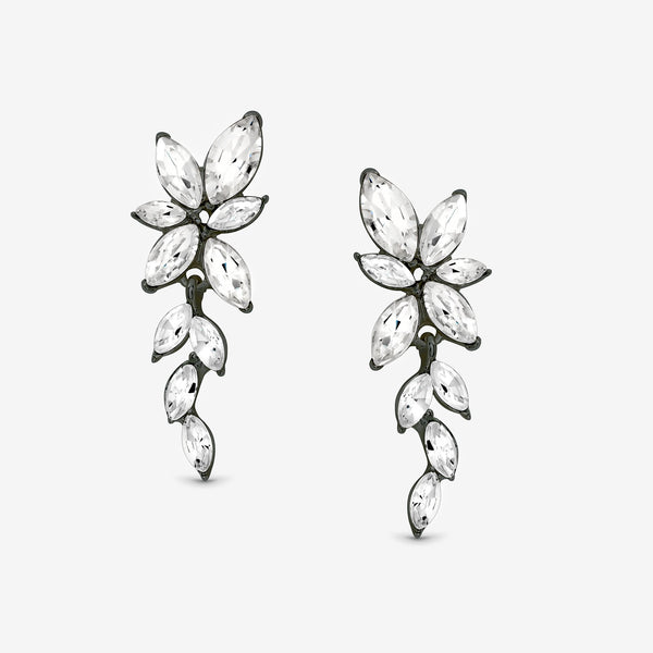 Mood Hematite Crystal Leaf Drop Earrings