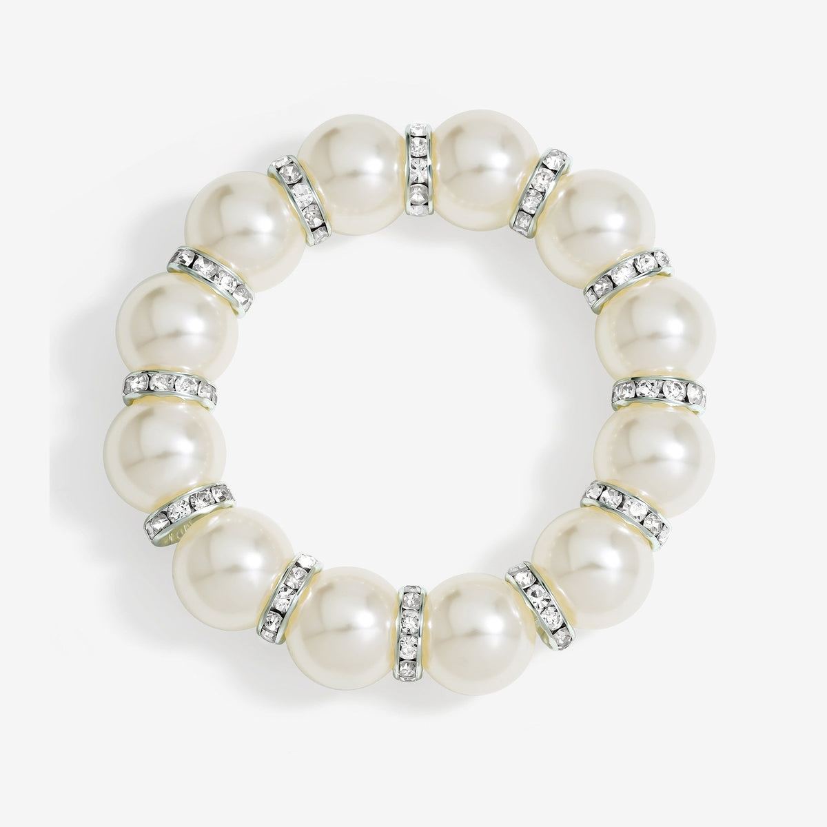 Mood Hematite Crystal & Cream Pearl Beaded Stretch Bracelet