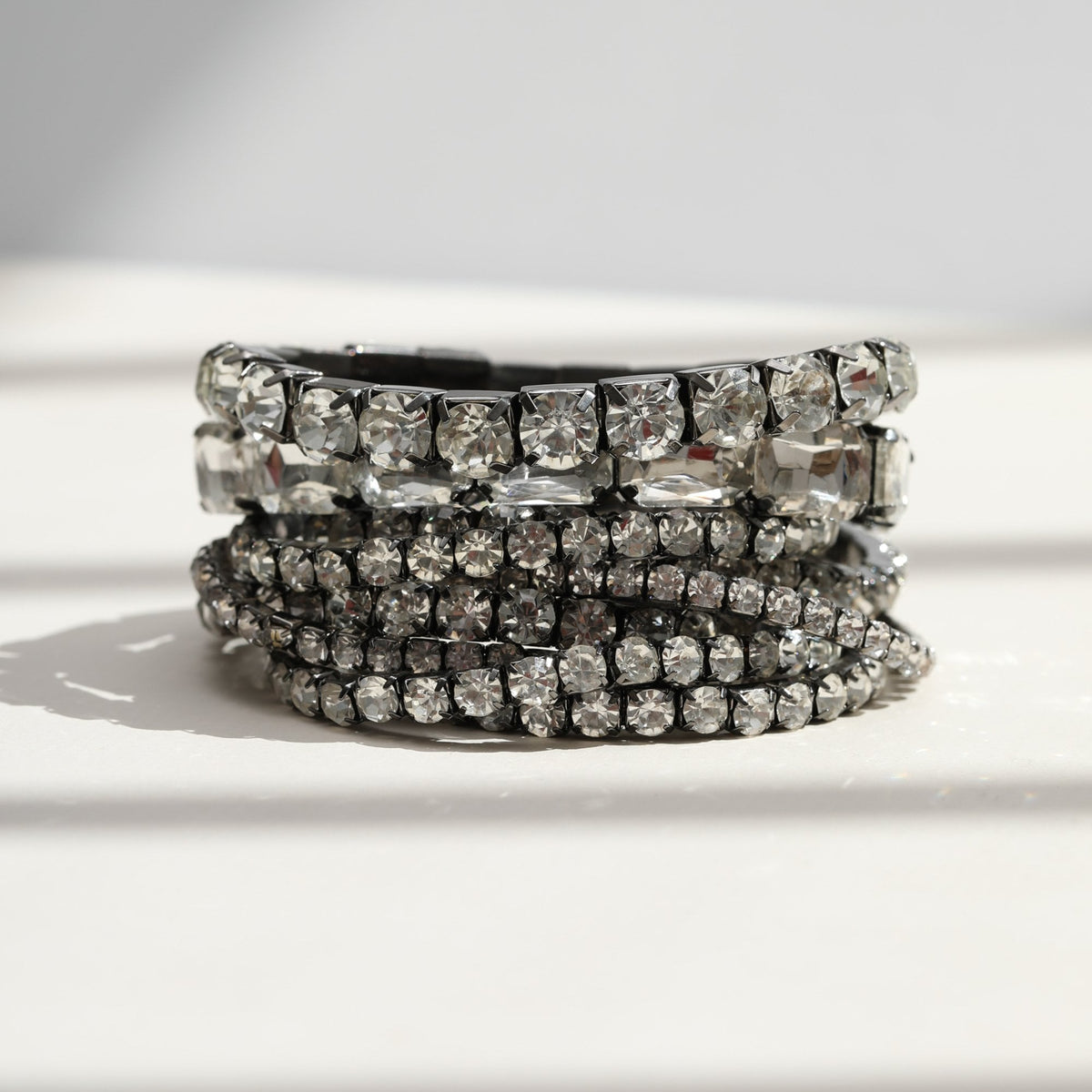 Mood Hematite Crystal Multipack Stretch Bracelets - Pack of 9