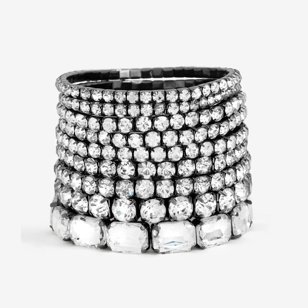 Mood Hematite Crystal Multipack Stretch Bracelets - Pack of 9