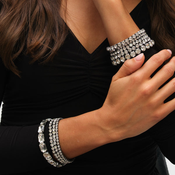 Mood Hematite Crystal Multipack Stretch Bracelets - Pack of 9