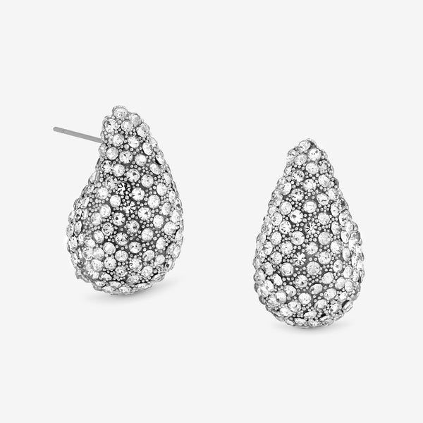Mood Silver Crystal Dome Stud Earrings