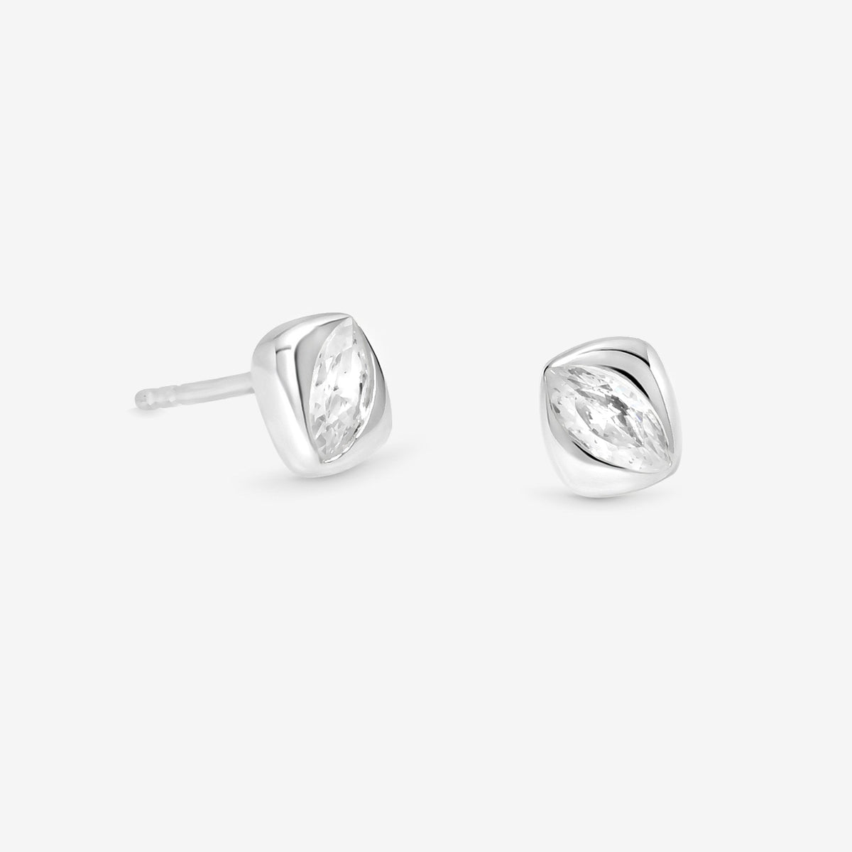 Simply Silver Sterling Silver 925 Polished and Cubic Zirconia Stud Earrings