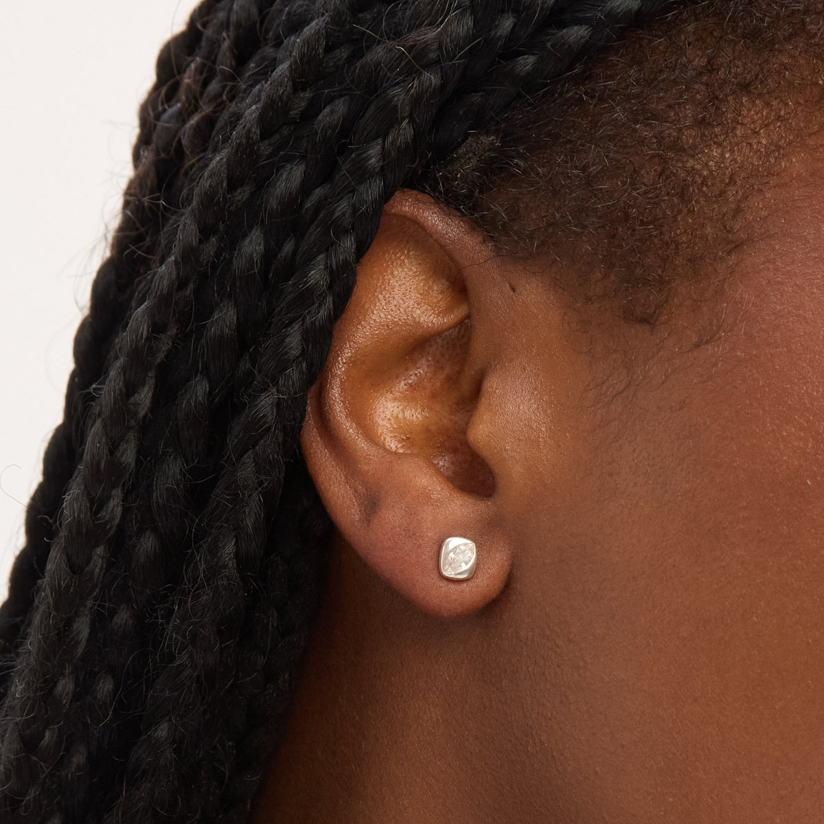 Simply Silver Sterling Silver 925 Polished and Cubic Zirconia Stud Earrings