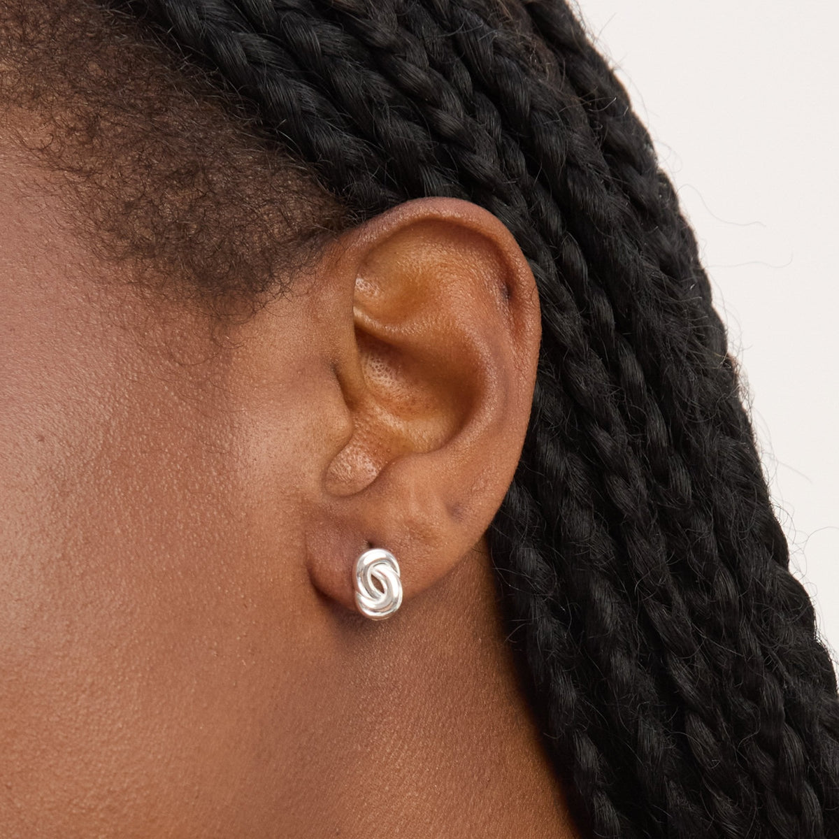 Simply Silver Sterling Silver 925 Polished Fluid Knot Stud Earrings