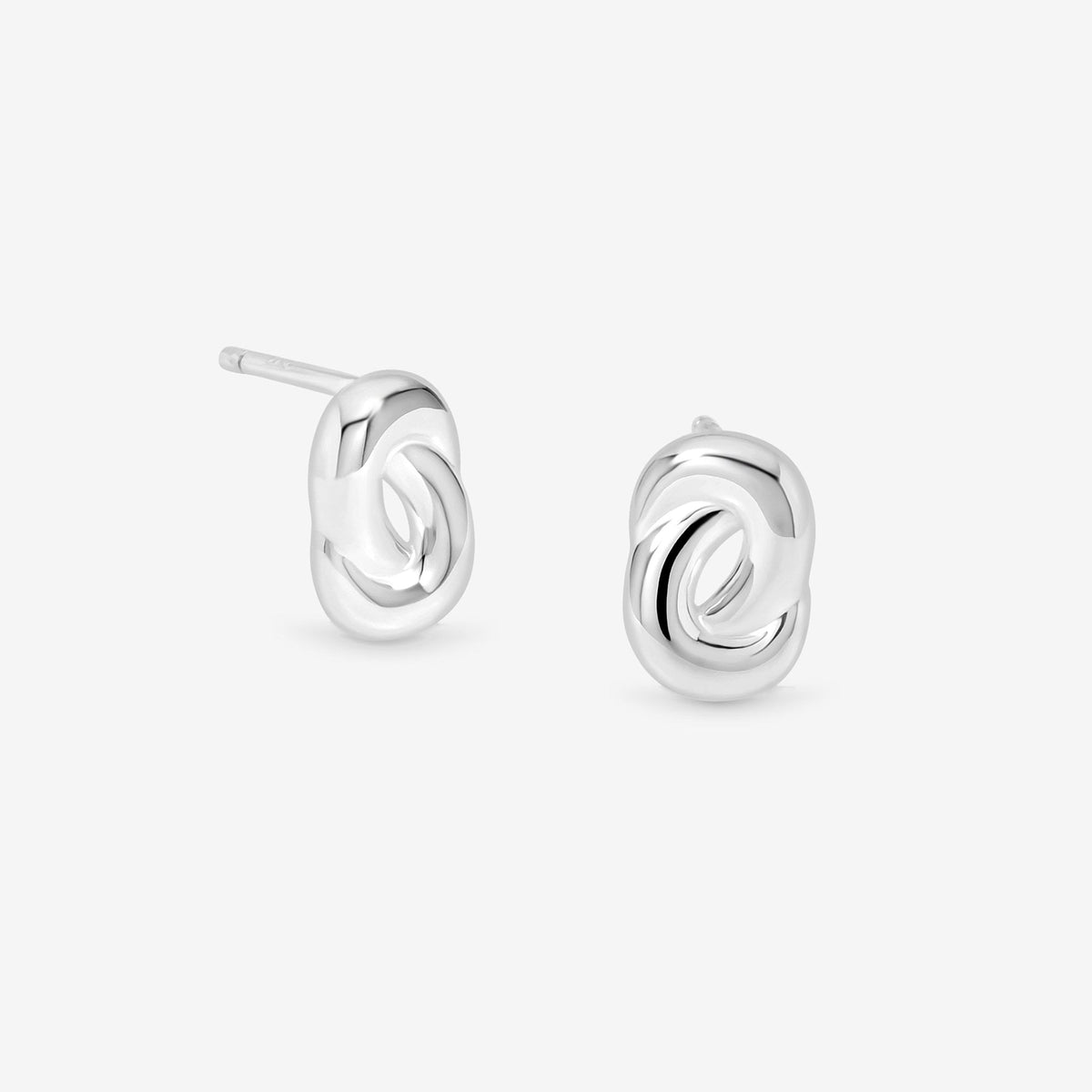 Simply Silver Sterling Silver 925 Polished Fluid Knot Stud Earrings