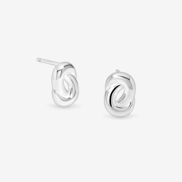 Simply Silver Sterling Silver 925 Polished Fluid Knot Stud Earrings