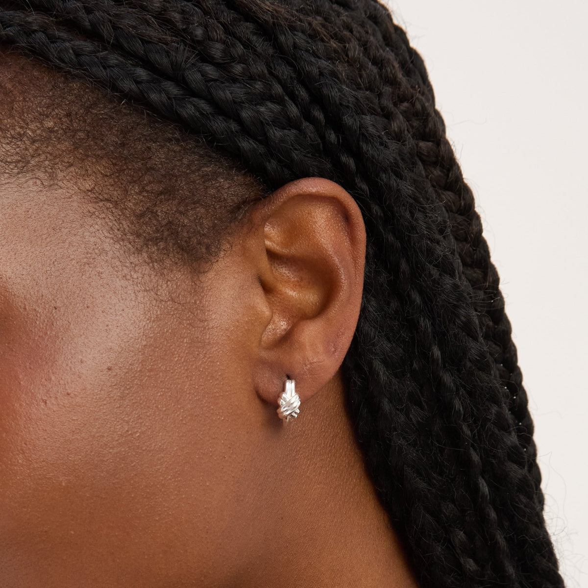 Simply Silver Sterling Silver 925 Polished Knot Hoop Earrings