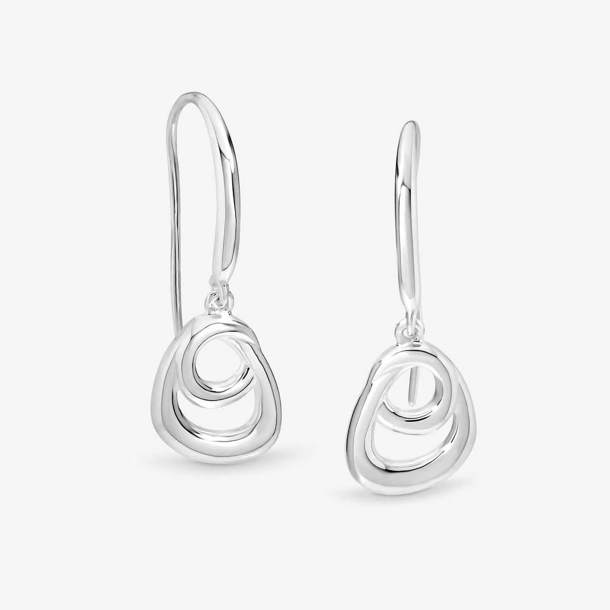 Simply Silver Sterling Silver 925 Polished Swirl Fishhook Earrings