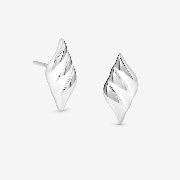 Simply Silver Sterling Silver 925 Polished Triple Wave Stud Earrings