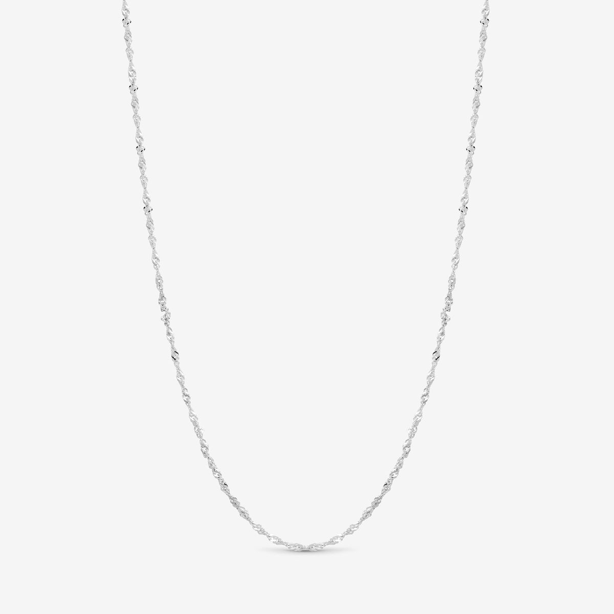 Simply Silver Sterling Silver 925 Polished Twist Chain Necklace - Gift Pouch