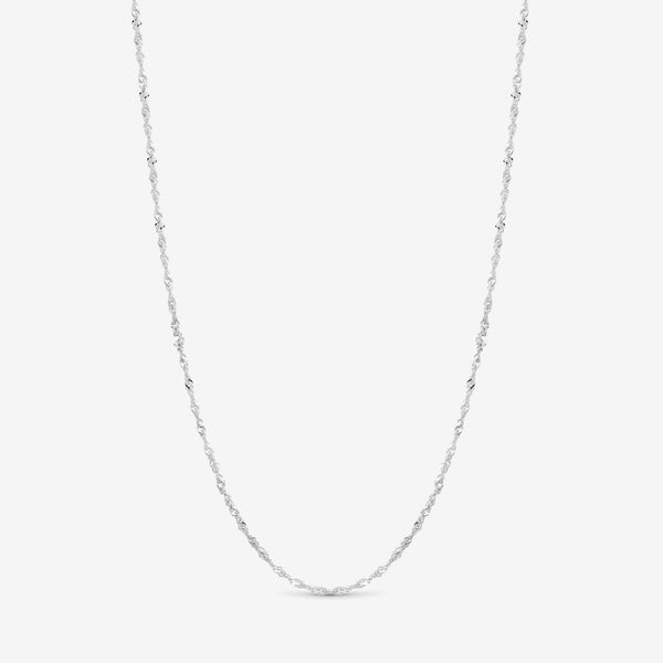 Simply Silver Sterling Silver 925 Polished Twist Chain Necklace - Gift Pouch