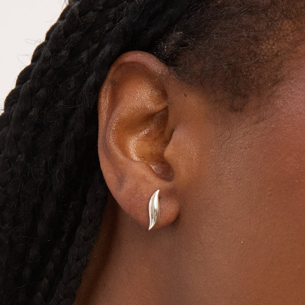 Simply Silver Sterling Silver 925 Polished Wave Stud Earrings