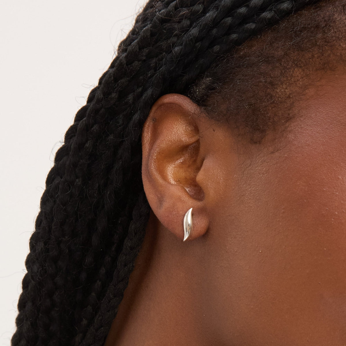 Simply Silver Sterling Silver 925 Polished Wave Stud Earrings