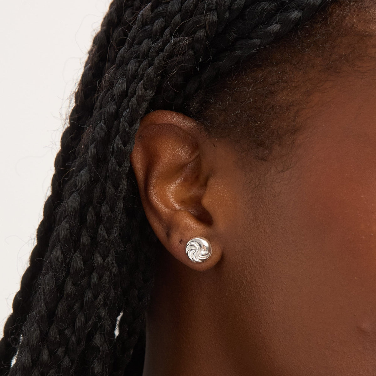 Simply Silver Sterling Silver 925 Polished Textured Ridged Stud Earrings