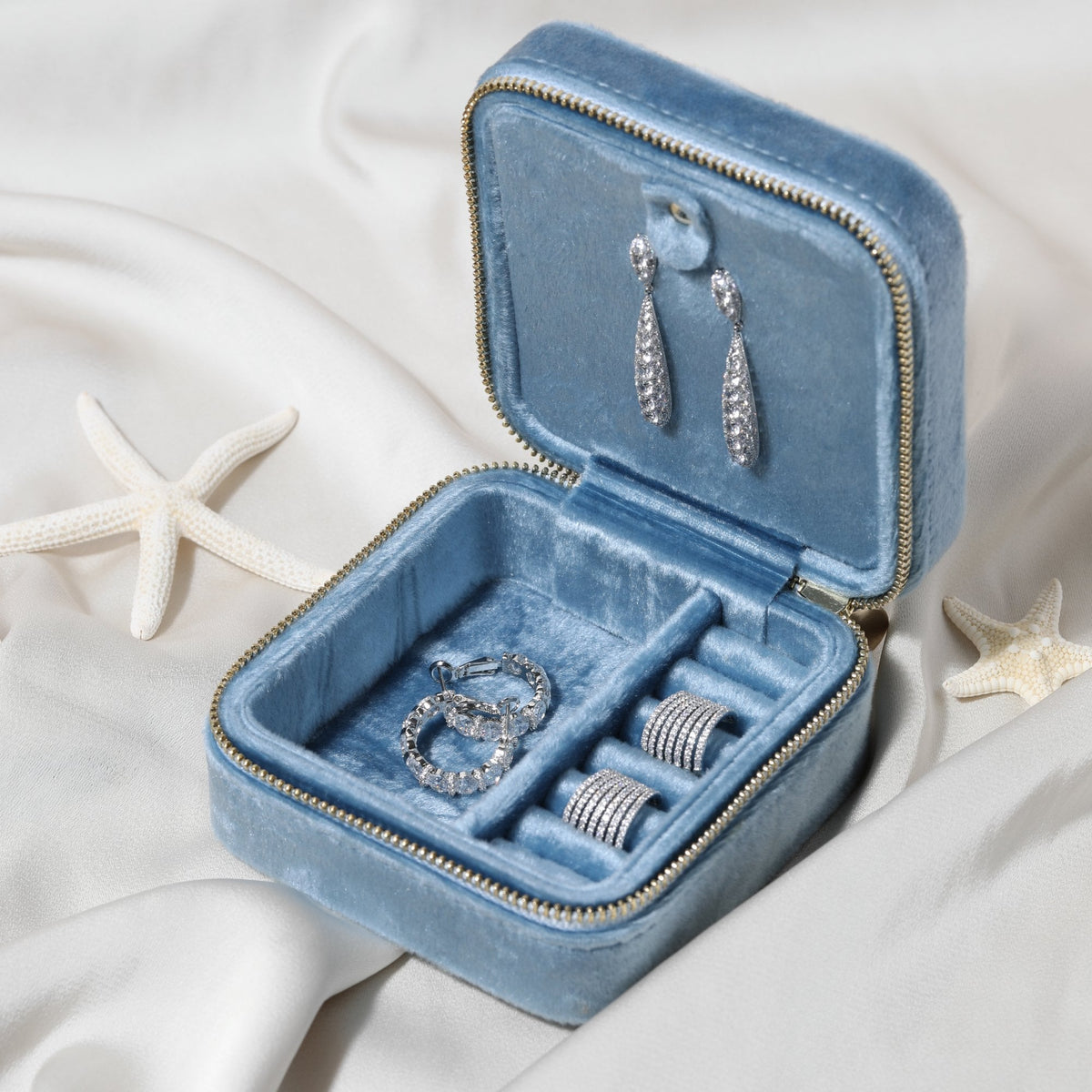 Jon Richard Rhodium Plated and Pave Long Drop Earrings