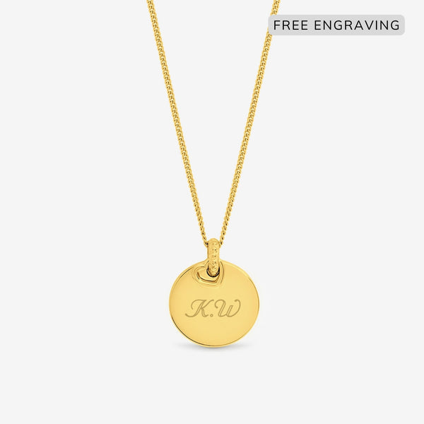 Simply Silver 14ct Real Gold Plated Sterling Silver Personalised Heart Charm Pendant