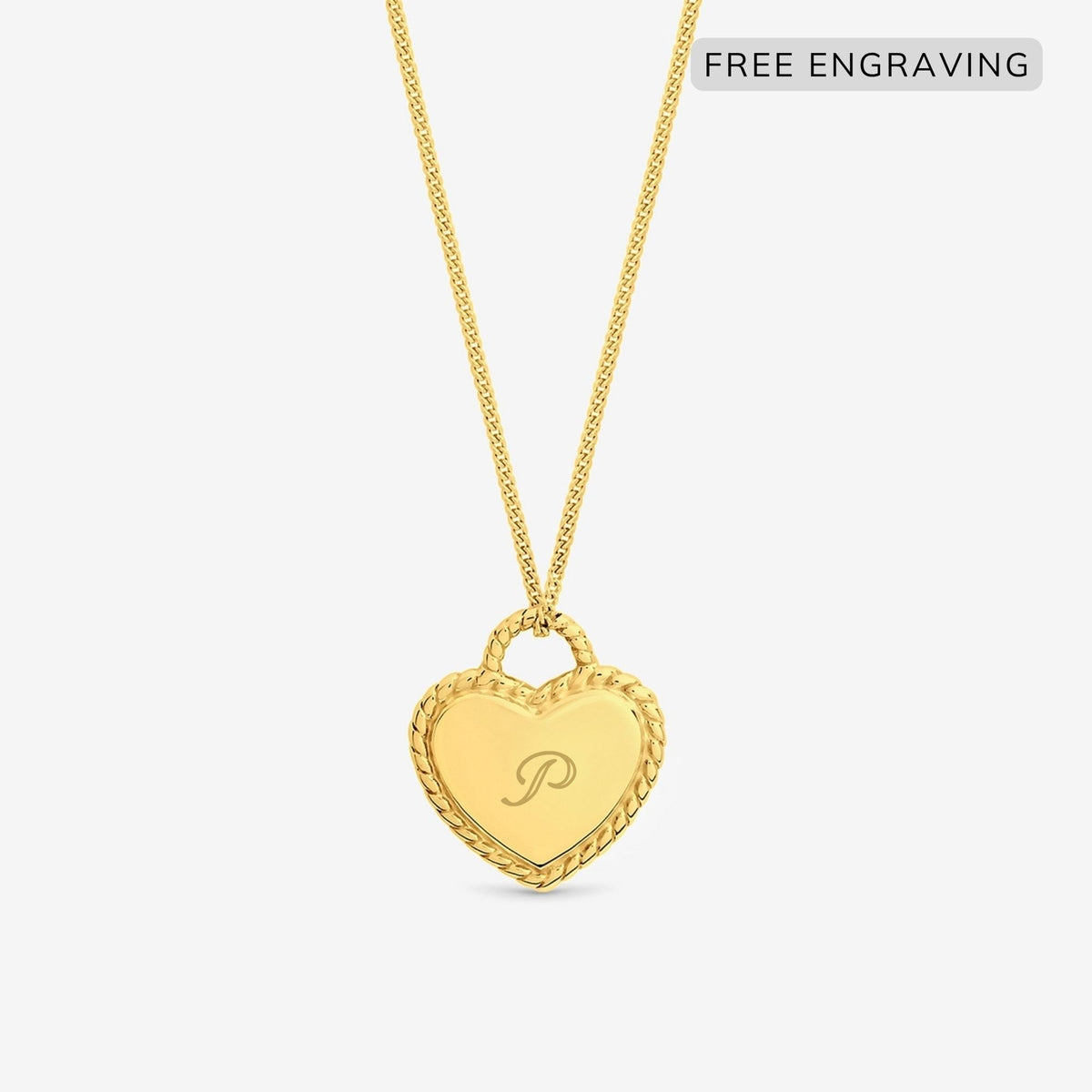 Simply Silver 14ct Gold Plated Sterling Silver Personalised Beaded Heart Pendant