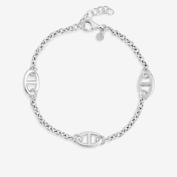 Simply Silver Sterling Silver 925 Polished Marine Link Bracelet