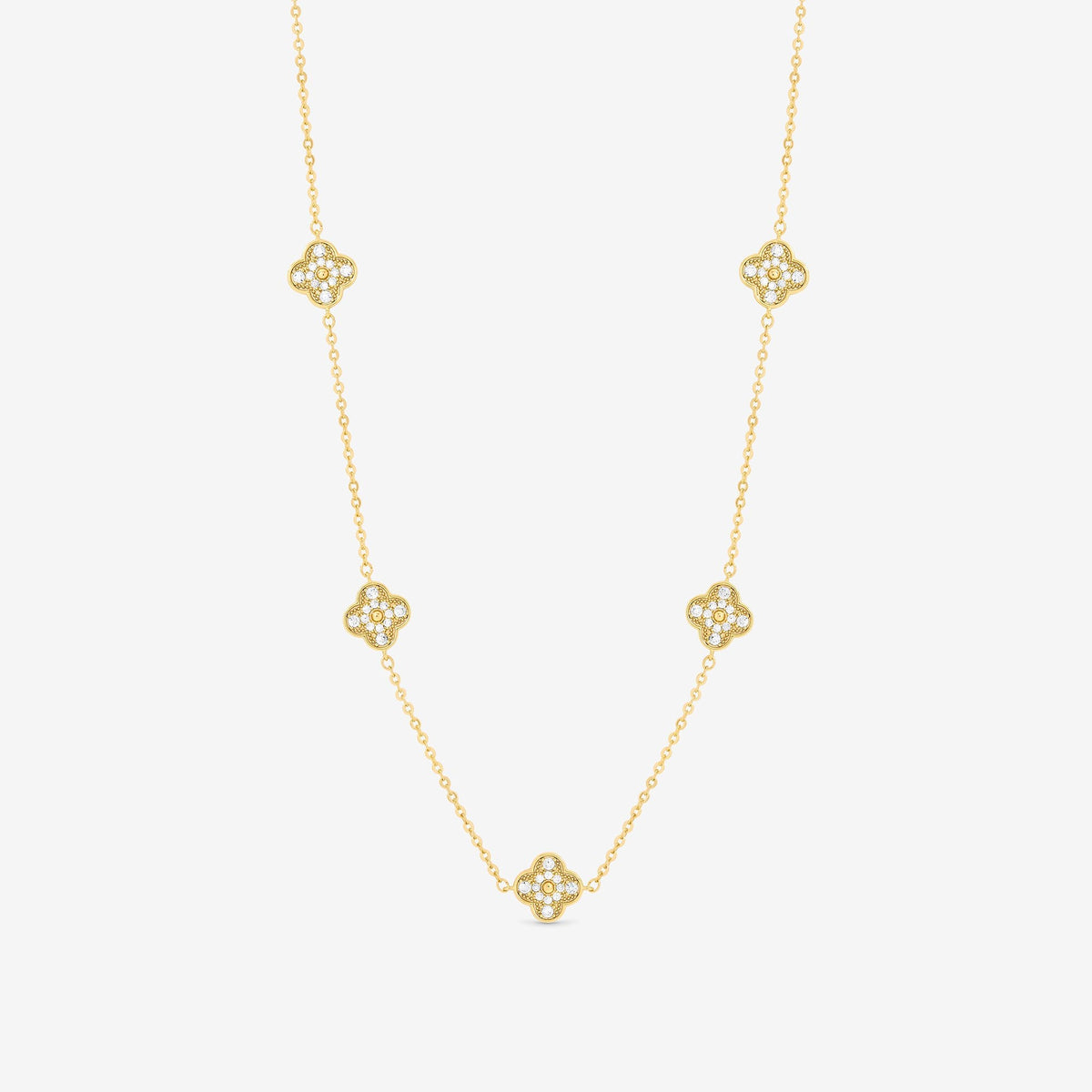 Jon Richard Gold Plated Pave Clover Necklace