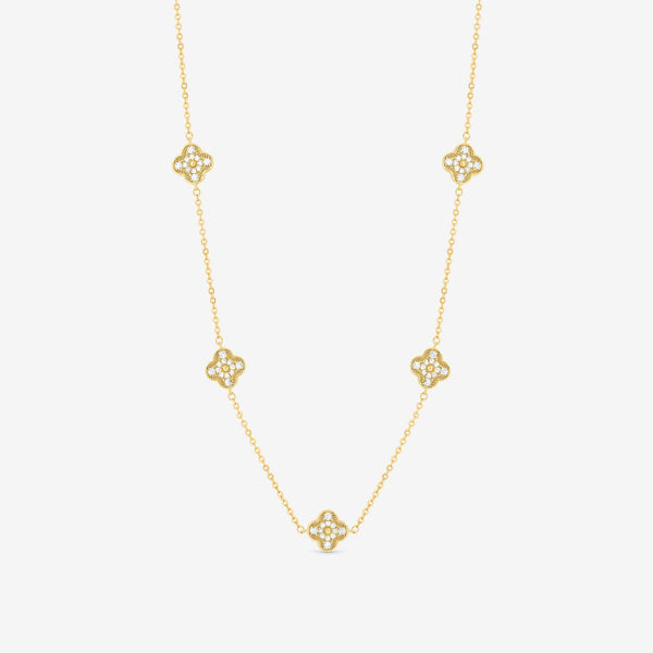 Jon Richard Gold Plated Pave Clover Necklace