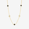 Jon Richard Gold Plated Pave and Jet Clover Necklace