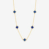 Jon Richard Gold Plated Lapis Station Clover Necklace