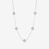 Jon Richard Rhodium Plated and Pave Clover Necklace