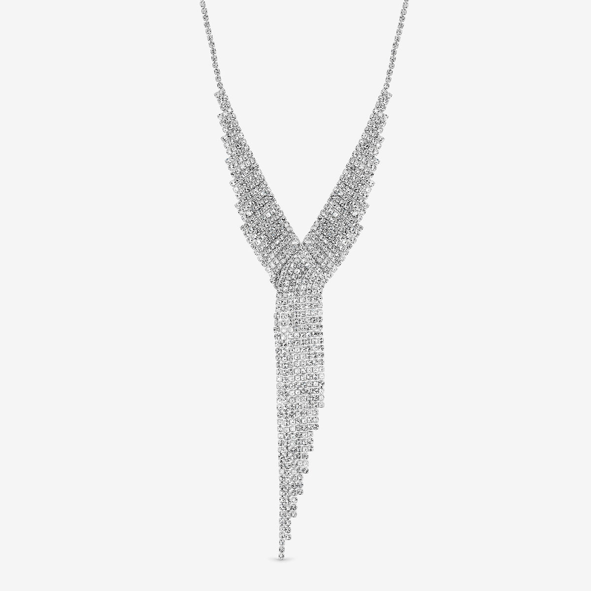 Jon Richard Silver Plated and Crystal Statement Drop Necklace