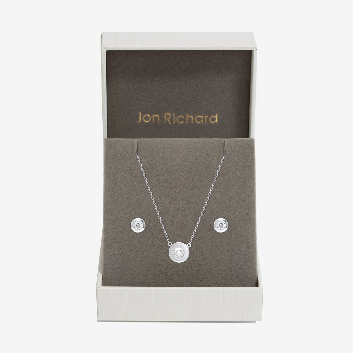 Jon Richard Silver Plated and Crystal Bezel Set - Gift Box