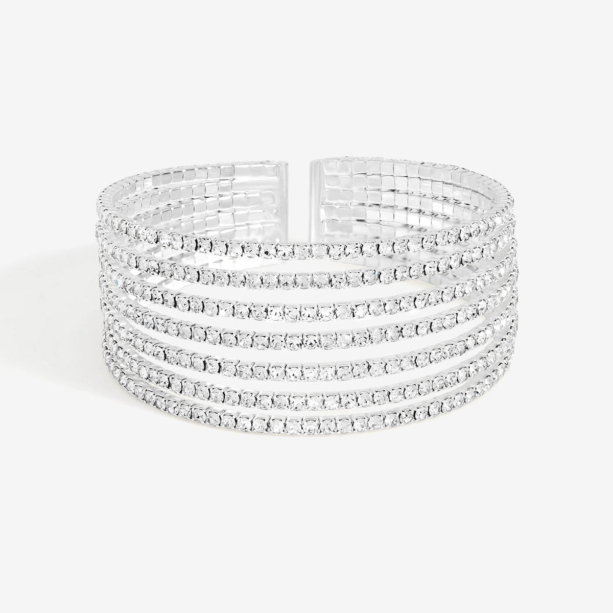 Jon Richard Silver Plated and Crystal Statement Cuff Bracelet