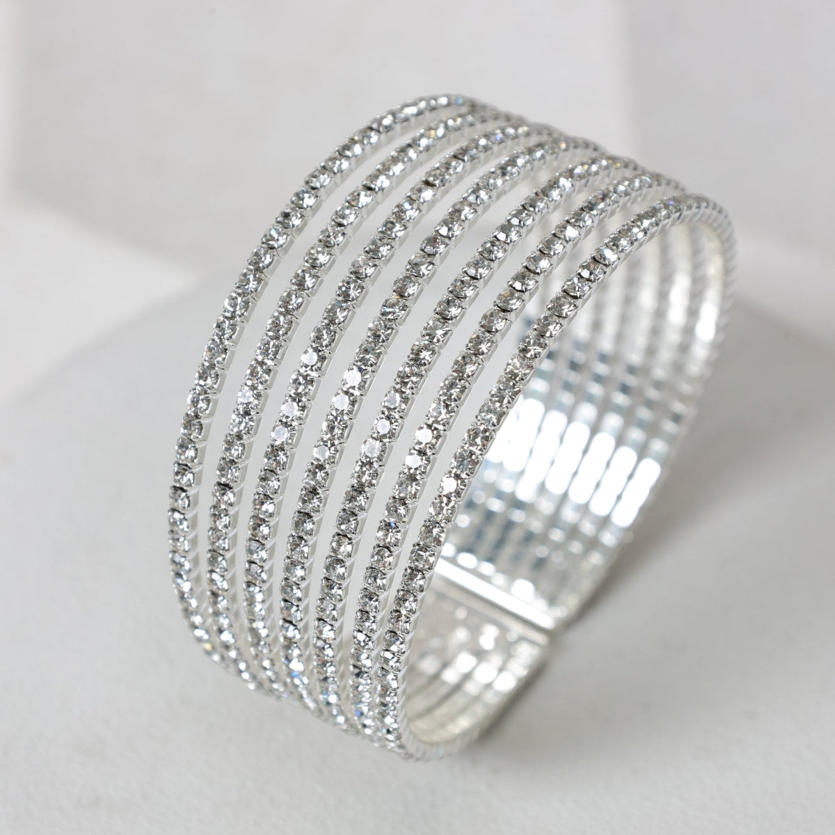 Jon Richard Silver Plated and Crystal Statement Cuff Bracelet