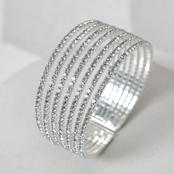 Jon Richard Silver Plated and Crystal Statement Cuff Bracelet