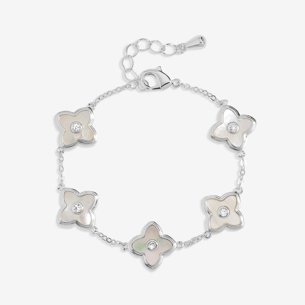 Jon Richard Silver Plated and Mother of Pearl Clover Bracelet