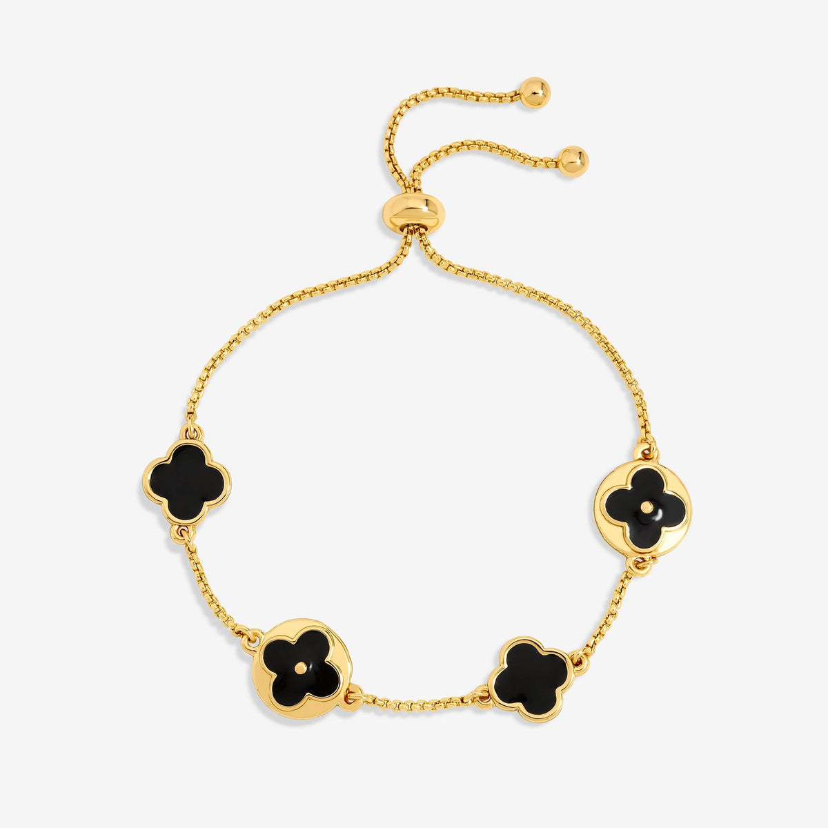 Mood Gold & Jet Clover Toggle Bracelet