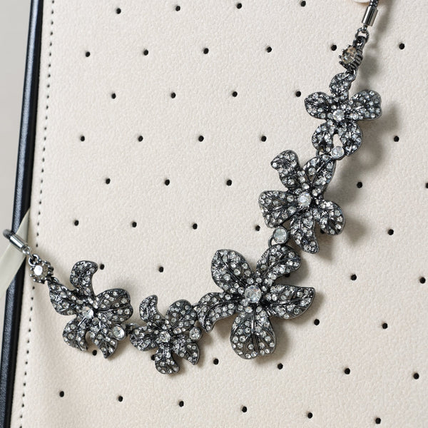 Mood Hematite Crystal Floral Statement Allway Necklace