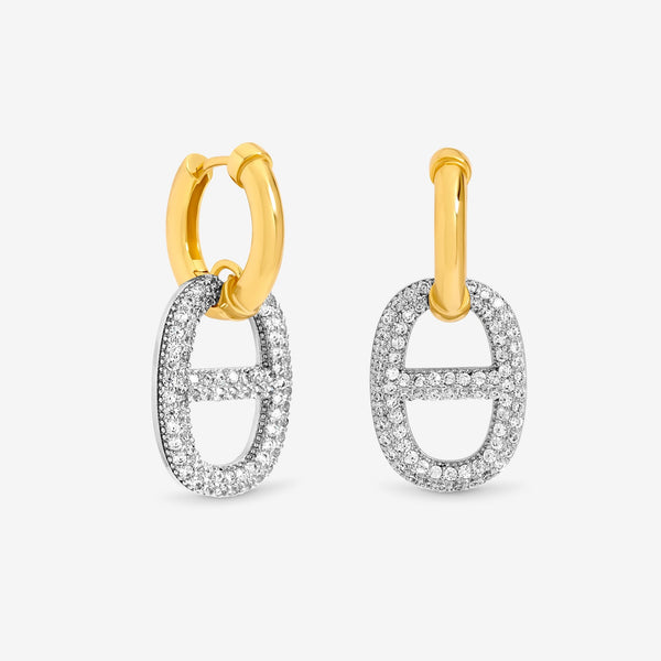 Jon Richard 18ct Gold Plated and Crystal Link Drop Earrings