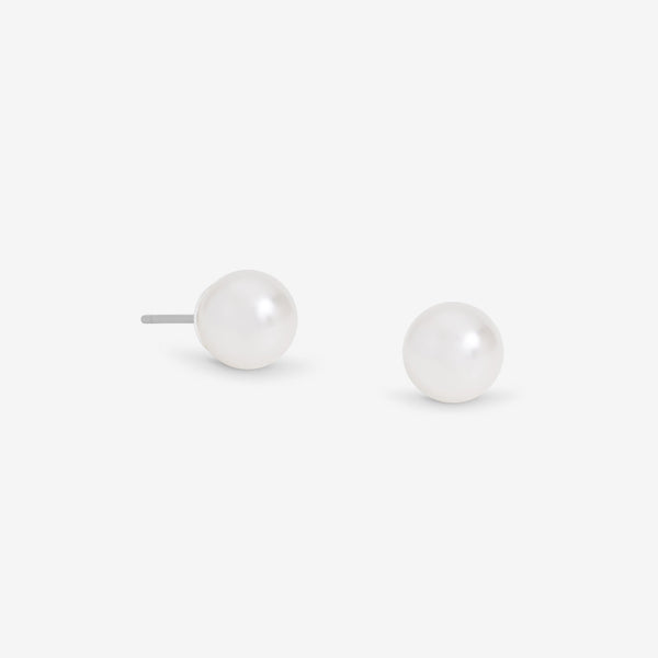 Jon Richard Silver Plated 8mm Pearl Stud Earrings