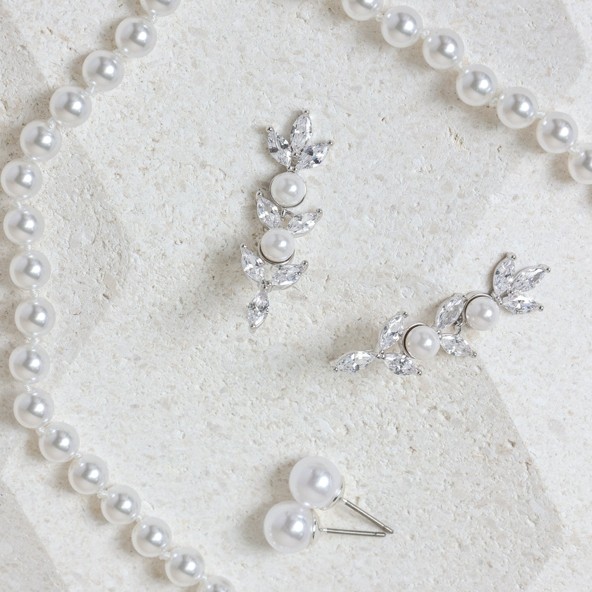 Jon Richard Silver Plated 8mm Pearl Stud Earrings