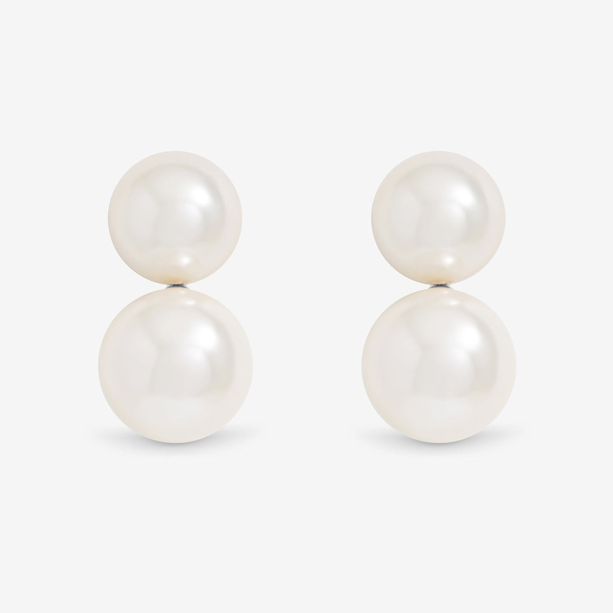 Mood Cream Pearl Double Drop Earrings